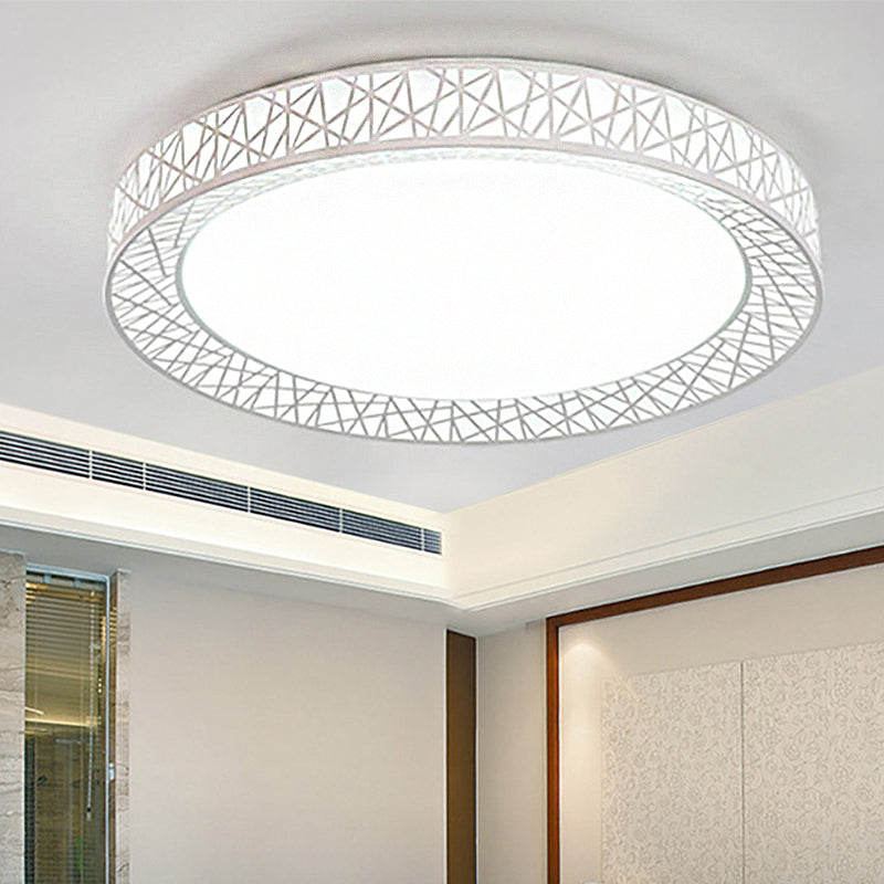 Contemporary LED White Flush Mount Lamp for Bedroom - 15"/19"/23" Wide Ring Acrylic Flush Lighting Fixture