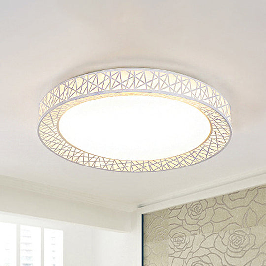 Contemporary LED White Flush Mount Lamp for Bedroom - 15"/19"/23" Wide Ring Acrylic Flush Lighting Fixture