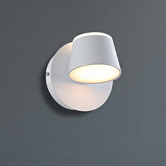 Modern 1/2/3-Light Bedroom Wall Sconce With Cone Metal Shade - White/Black Vanity Lighting Fixture