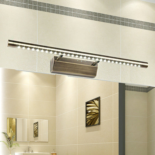 Modern Metal Bronze Led Wall Mounted Vanity Light With Slim Design And Warm White Lighting 16/21.5