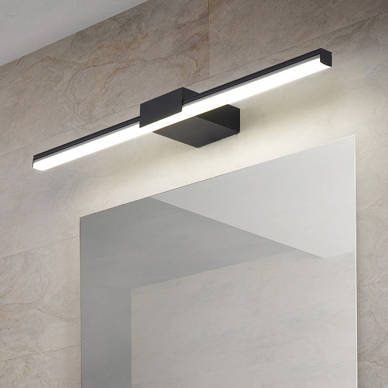 Contemporary Led Vanity Wall Sconce In Natural Light - Linear Metal White/Black 16 To 31.5 Wide