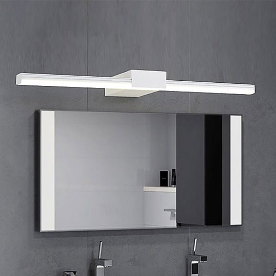 Contemporary Led Vanity Wall Sconce In Natural Light - Linear Metal White/Black 16 To 31.5 Wide