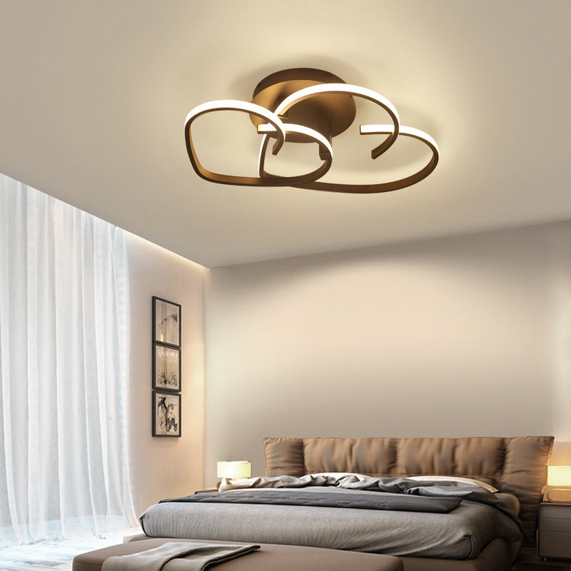 A Radiant Expression of Love: Modern 2-Light LED Semi-Flush Mount Ceiling Light in the Shape of a Heart