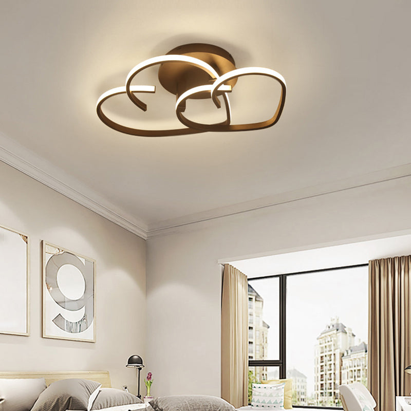 Contemporary Led Loving Heart Semi Flush Mount Light For Bedrooms