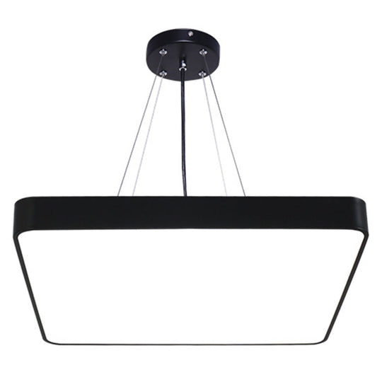 Nordic Led Commercial Pendant Light With Diffuser - Square Office Hanging Fixture