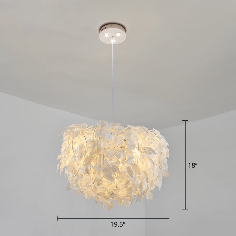 Sleek Nordic Fabric Pendant Light: White Domed Suspension For Living Room