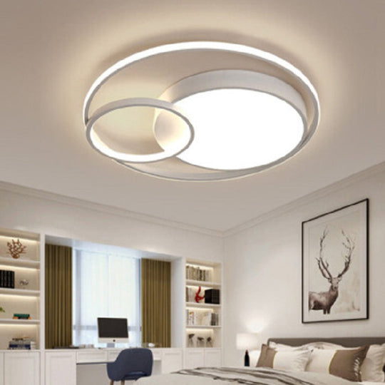 Metal Nordic Halo LED Bedroom Ceiling Light Fixture