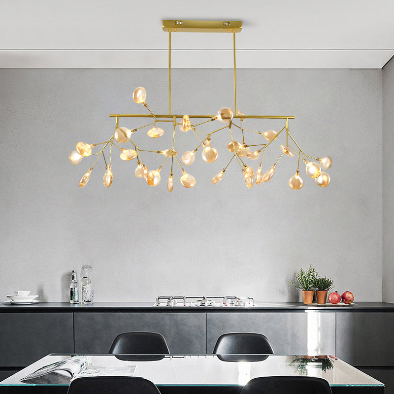 Firefly Island Pendant: Postmodern Metal Ceiling Lamp - 36 Head Suspension For Restaurant Cognac