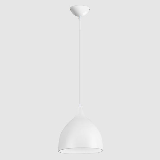 Aluminum Droplet Restaurant Pendant Light - 1 Head Macaron Stylish Lamp White / 6.5