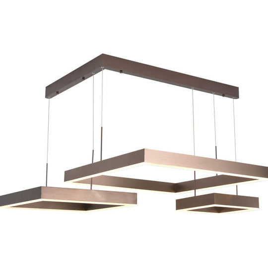 Modern Square Acrylic Pendant Ceiling Light With Led Coffee Chandelier