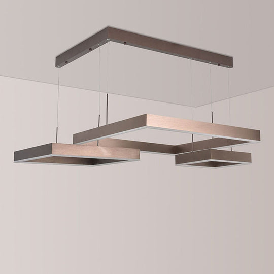 Modern Square Acrylic Pendant Ceiling Light With Led Coffee Chandelier