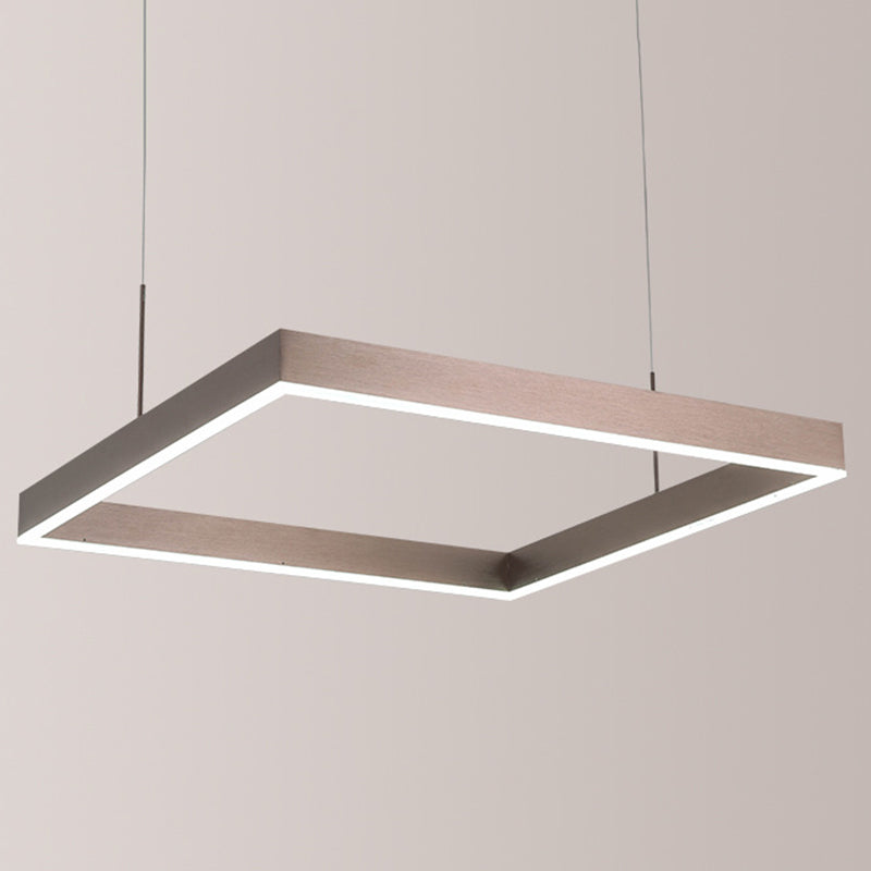 Modern Square Acrylic LED Chandelier - Coffee Finish Pendant Ceiling Light