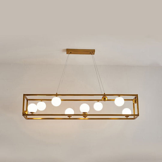 Metal Pendant Light With Milk Glass Shade For Industrial Dining Rooms 8 / Gold