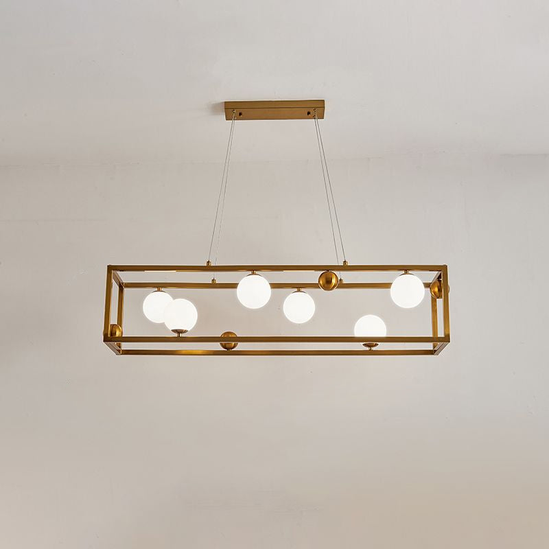 Metal Pendant Light With Milk Glass Shade For Industrial Dining Rooms 6 / Gold