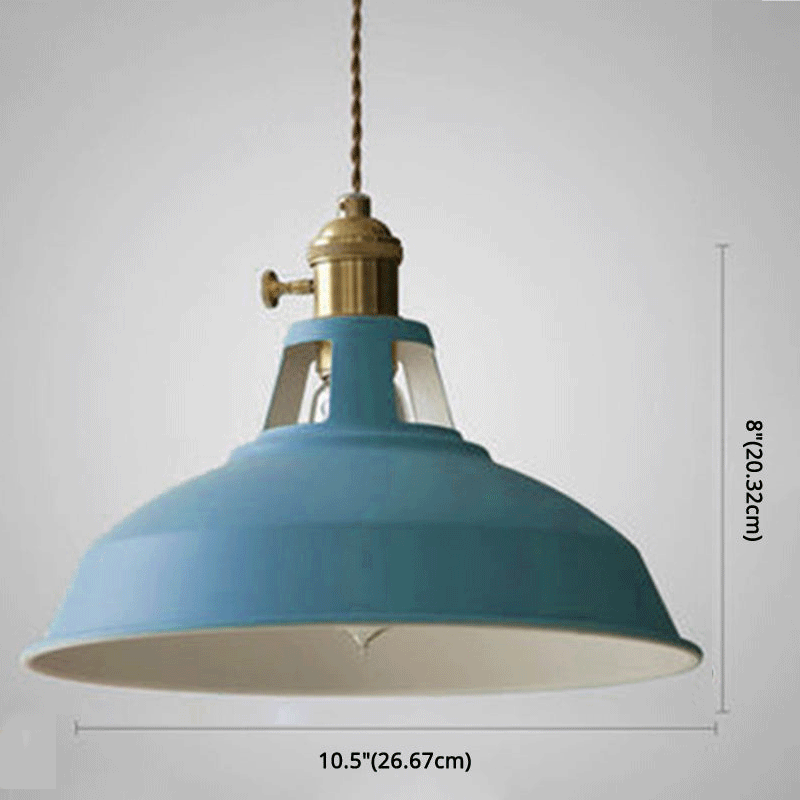 Marta - Industrial Macarons Industrial  Barn Shade Pendant Light Metal 1-Light Pendant Lighting For Restaurant