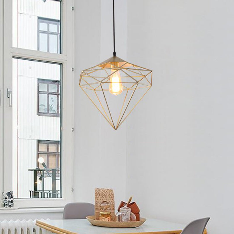 Loft Style Iron Wire Cage Pendant Lamp - Dining Room Suspension Light Fixture