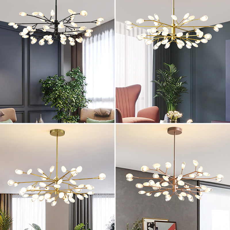 Acrylic Led Chandelier Pendant Light - Minimalist Tree Branch Design For Living Room Ceiling Lamp