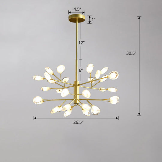 Acrylic Led Chandelier Pendant Light - Minimalist Tree Branch Design For Living Room Ceiling Lamp