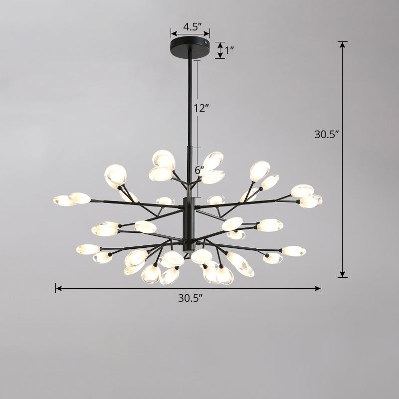 Acrylic Led Chandelier Pendant Light - Minimalist Tree Branch Design For Living Room Ceiling Lamp