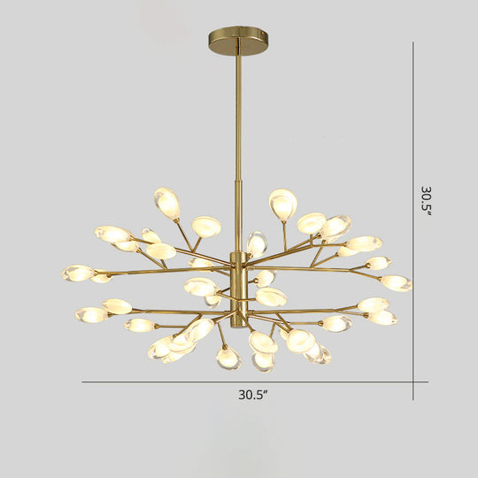 Acrylic Led Chandelier Pendant Light - Minimalist Tree Branch Design For Living Room Ceiling Lamp