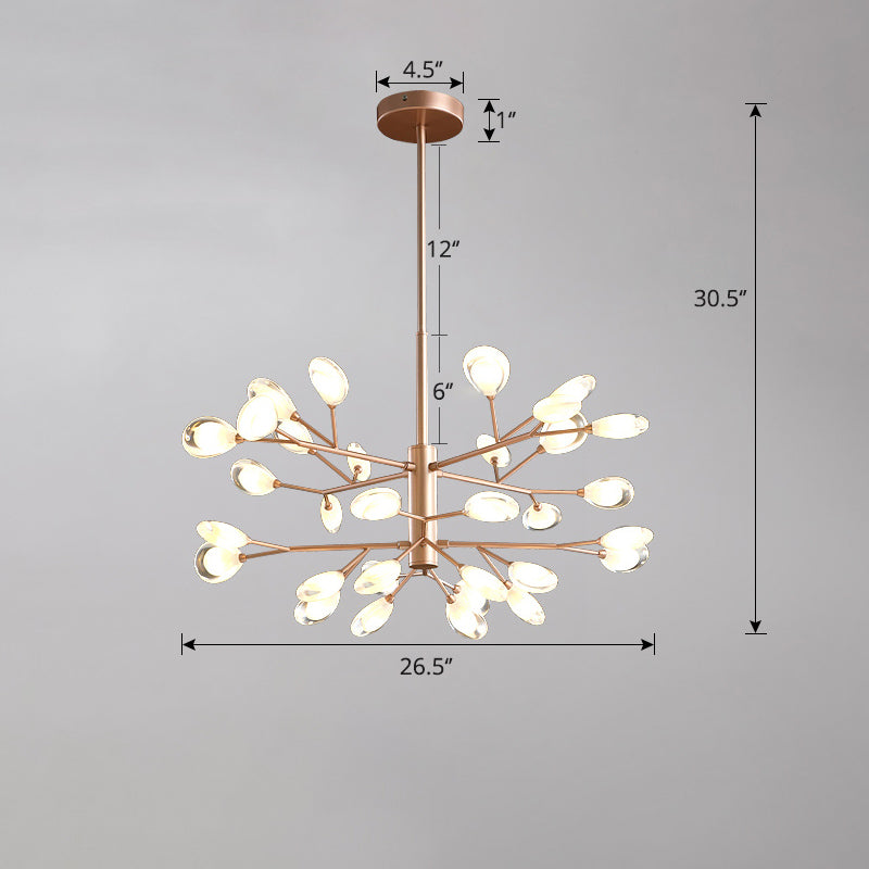 Acrylic Led Chandelier Pendant Light - Minimalist Tree Branch Design For Living Room Ceiling Lamp