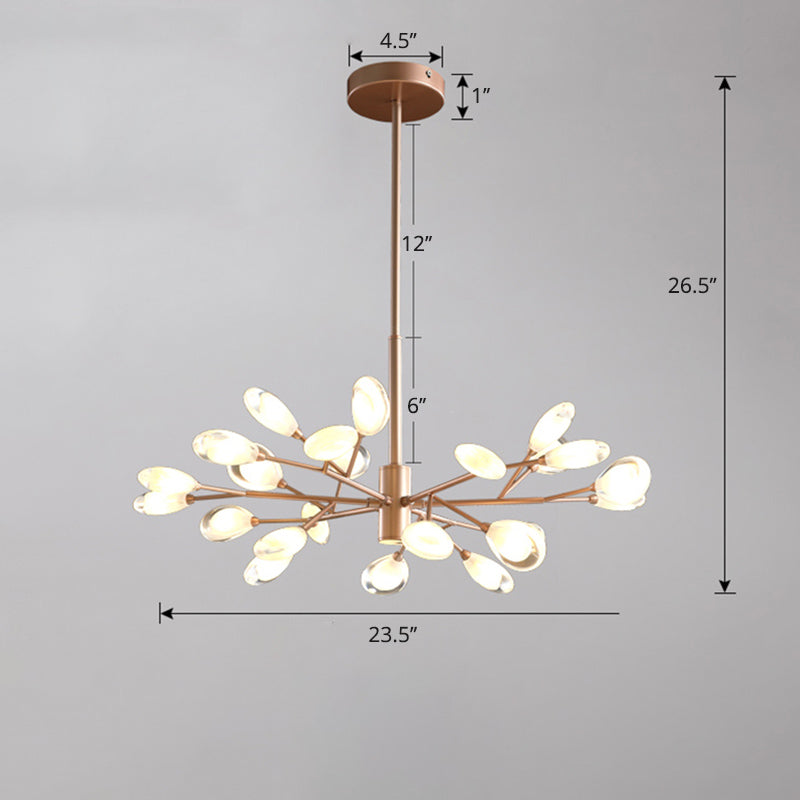 Acrylic Led Chandelier Pendant Light - Minimalist Tree Branch Design For Living Room Ceiling Lamp