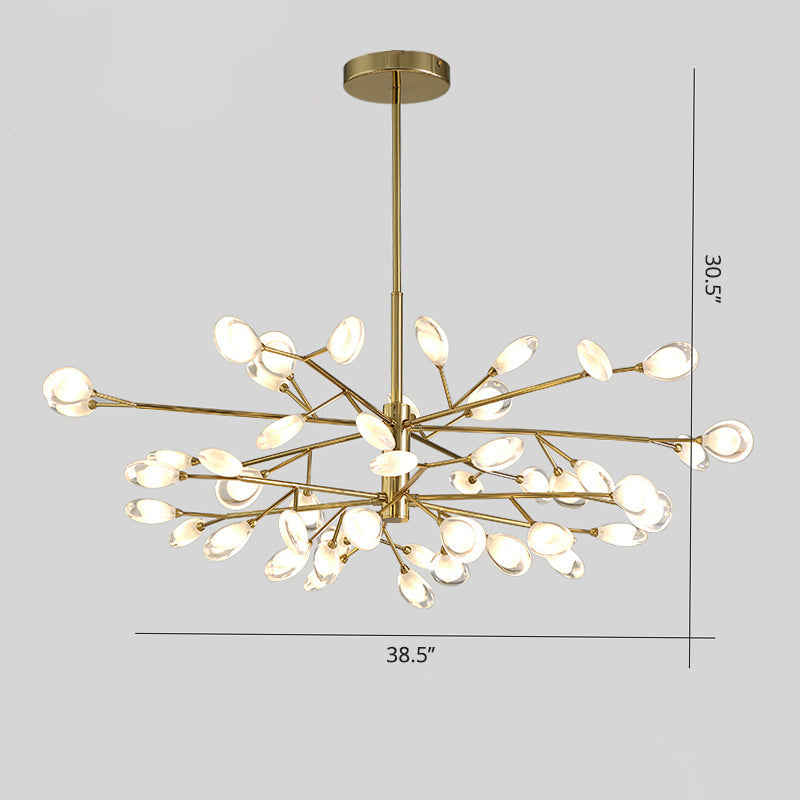 Acrylic Led Chandelier Pendant Light - Minimalist Tree Branch Design For Living Room Ceiling Lamp