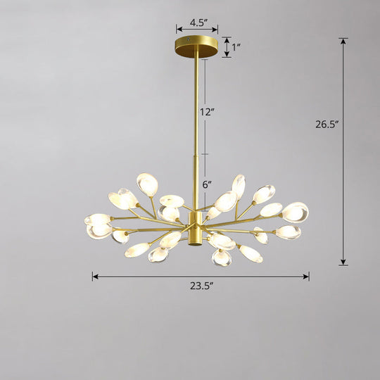 Acrylic Led Chandelier Pendant Light - Minimalist Tree Branch Design For Living Room Ceiling Lamp