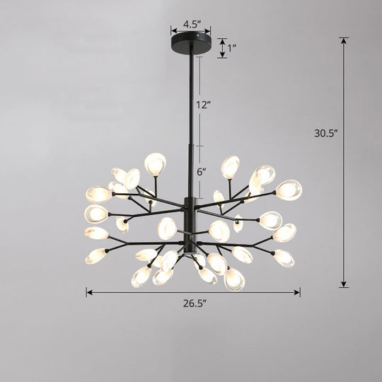 Acrylic Led Chandelier Pendant Light - Minimalist Tree Branch Design For Living Room Ceiling Lamp