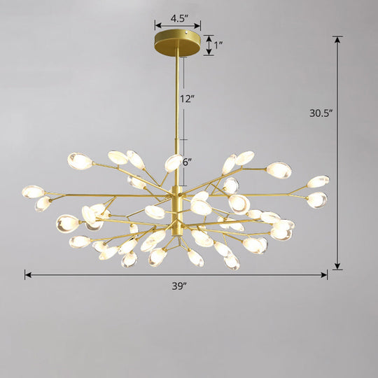 Acrylic Led Chandelier Pendant Light - Minimalist Tree Branch Design For Living Room Ceiling Lamp