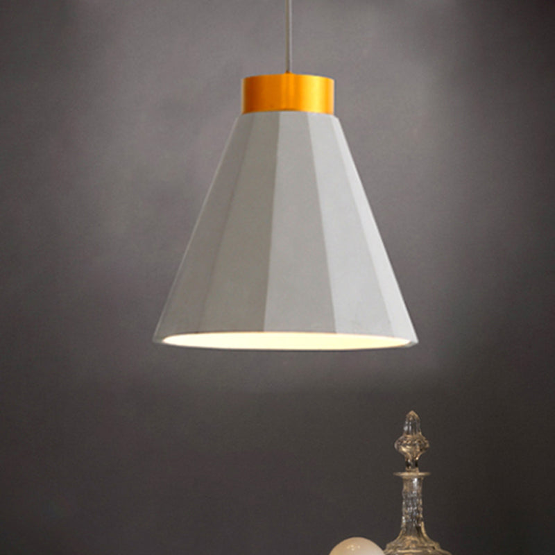 Industrial Cement Pendant Light - 8.5"/9.5" Wide Cone Shade - 1 Light Grey Hanging Ceiling Fixture