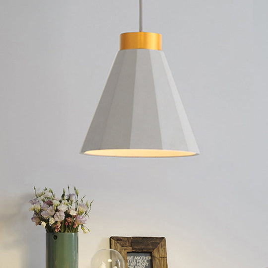 Industrial Cement Pendant Light - 8.5"/9.5" Wide Cone Shade - 1 Light Grey Hanging Ceiling Fixture