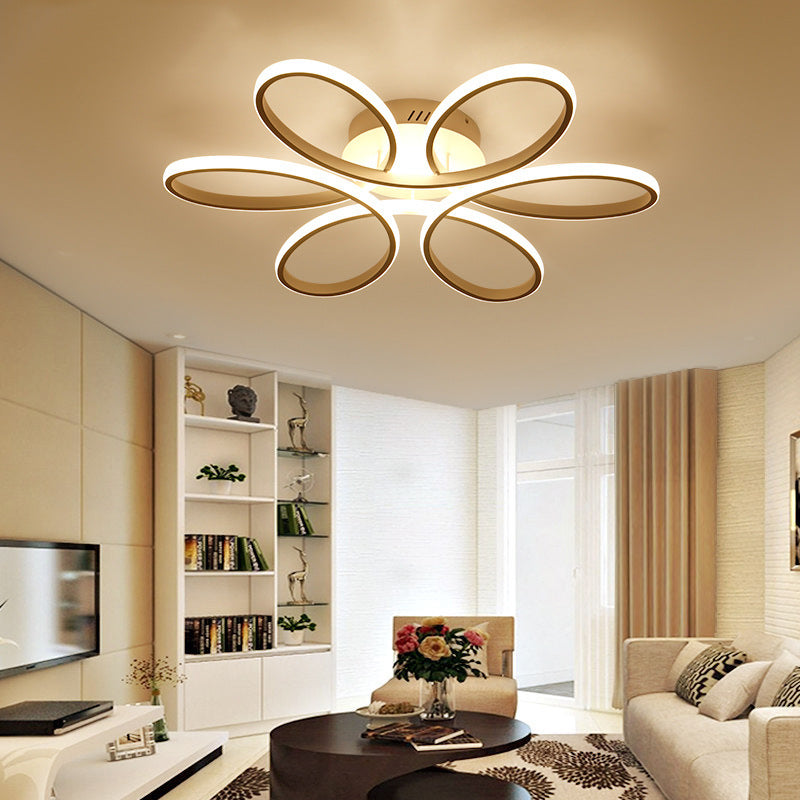 Metal Flower LED Flush Mount Ceiling Light for Living Room - Minimalistic & Semi Flush Design