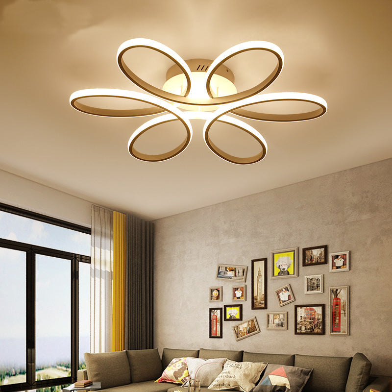 Metal Flower LED Flush Mount Ceiling Light for Living Room - Minimalistic & Semi Flush Design