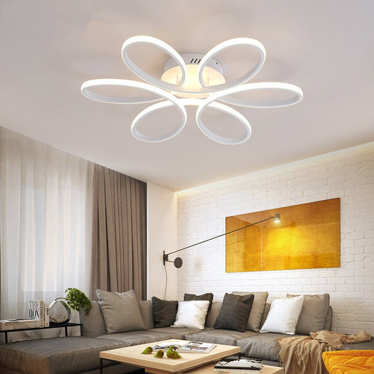 Metal Flower LED Flush Mount Ceiling Light for Living Room - Minimalistic & Semi Flush Design