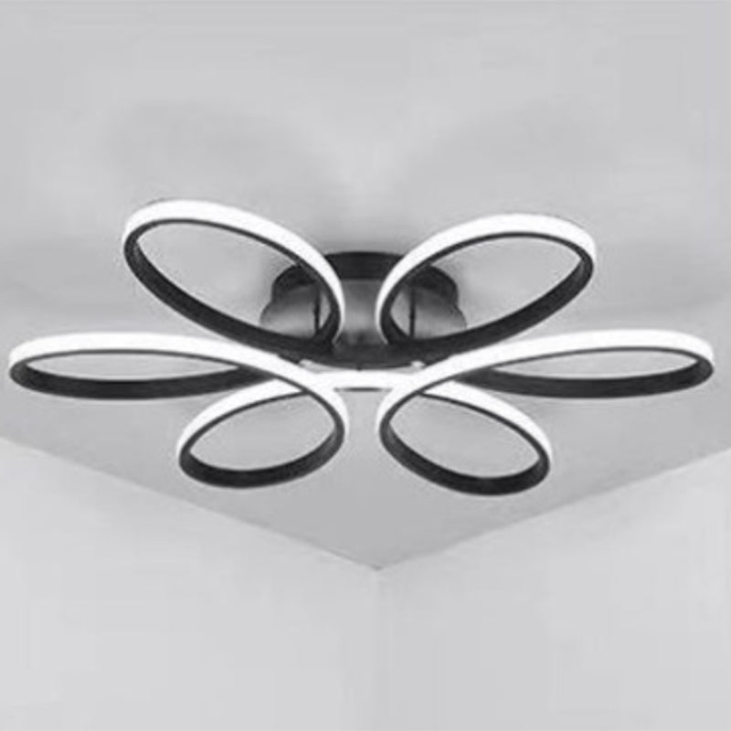 Metal Flower LED Flush Mount Ceiling Light for Living Room - Minimalistic & Semi Flush Design