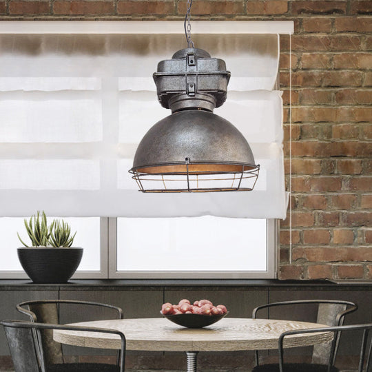 Sleek Industrial Metal Pendant Ceiling Lamp - Single Shaded Suspension Lighting For Bistro