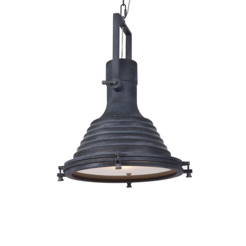 Industrial Metal Pendant Ceiling Lamp: Single-Shade Suspension Lighting for Bistro