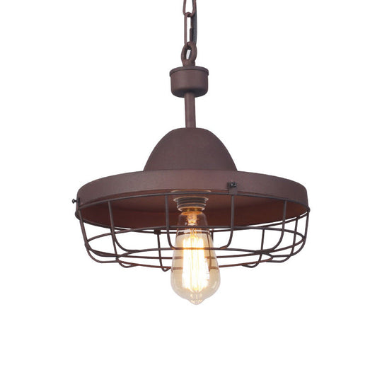 Industrial Metal Pendant Ceiling Lamp: Single-Shade Suspension Lighting for Bistro