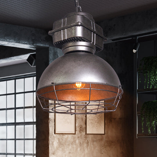 Industrial Metal Pendant Ceiling Lamp: Single-Shade Suspension Lighting for Bistro