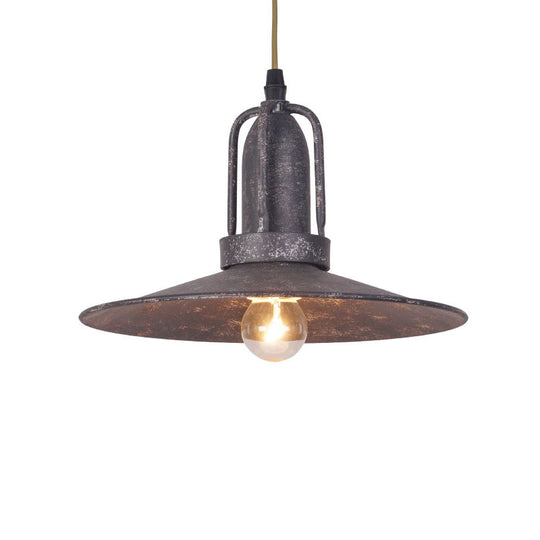 Sleek Industrial Metal Pendant Ceiling Lamp - Single Shaded Suspension Lighting For Bistro