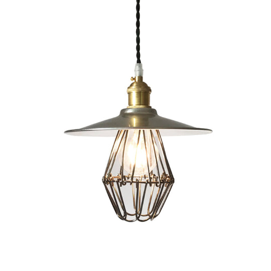 Sleek Industrial Metal Pendant Ceiling Lamp - Single Shaded Suspension Lighting For Bistro Silver