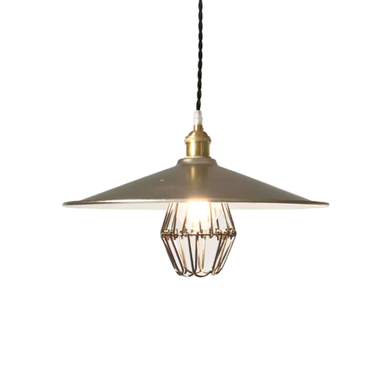 Industrial Metal Pendant Ceiling Lamp: Single-Shade Suspension Lighting for Bistro