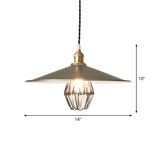 Sleek Industrial Metal Pendant Ceiling Lamp - Single Shaded Suspension Lighting For Bistro