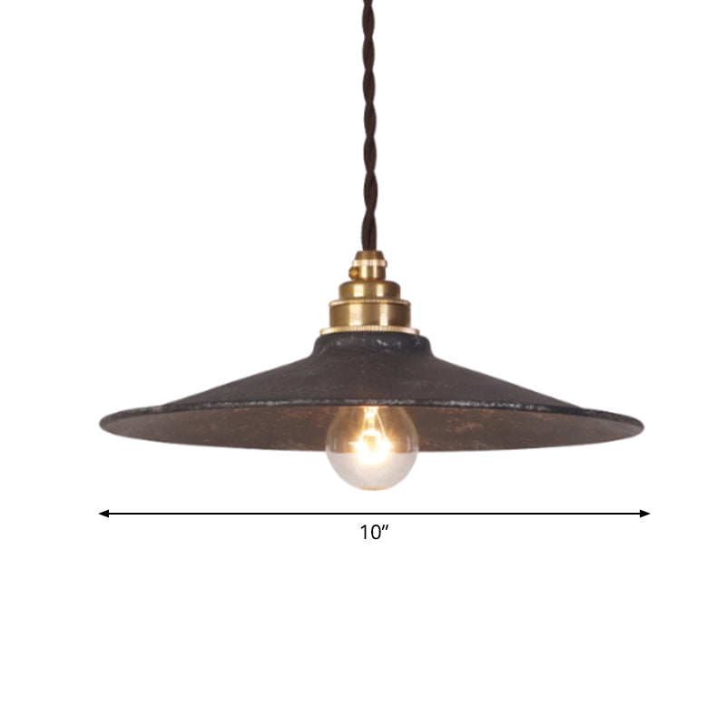 Sleek Industrial Metal Pendant Ceiling Lamp - Single Shaded Suspension Lighting For Bistro