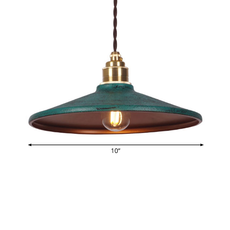 Sleek Industrial Metal Pendant Ceiling Lamp - Single Shaded Suspension Lighting For Bistro