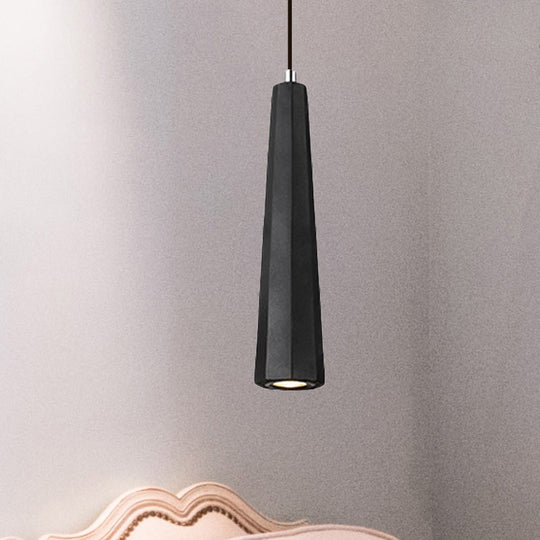 Alshain - Nordic Nordic 1 Light Pendant Lighting with Concrete Shade Black/Grey/Brown Tapered Hanging Ceiling Light