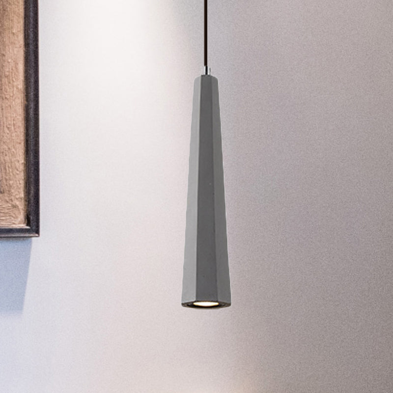 Alshain - Nordic 1 Light Pendant Lighting With Concrete Shade Black/Grey/Brown Tapered Hanging