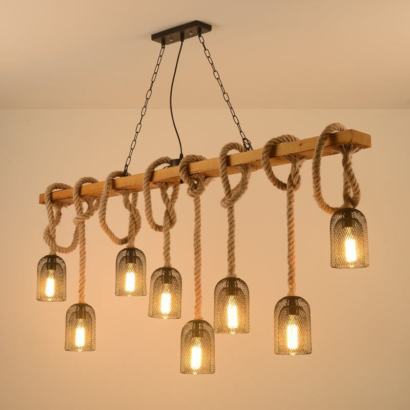 Countryside Mesh Pendant Lamp With Rope Cord