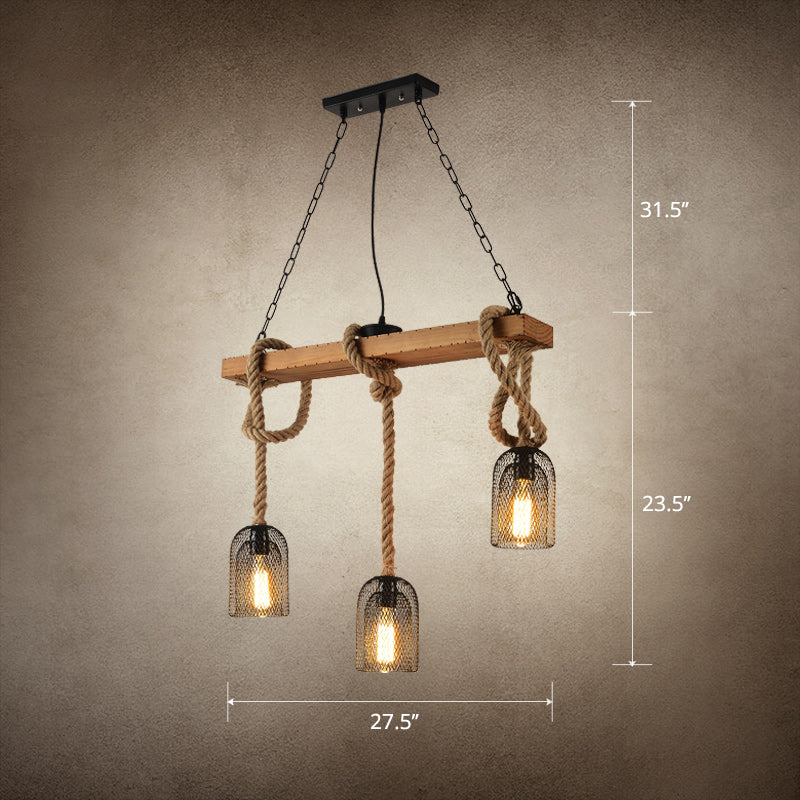 Countryside Mesh Pendant Lamp With Rope Cord